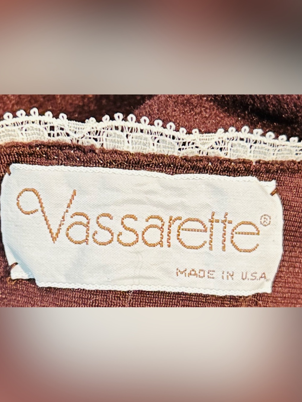 Vintage Grannycore Brown Maxi Length Zip Front House Coat Robe Lace Trim Sz M - Picture 5 of 8
